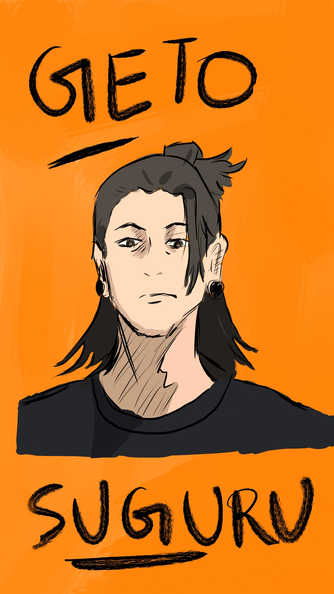 Suguru Geto is a former student of Jujutsu High and a prominent antagonist in Jujutsu Kaisen. 
                    He is known for his calm yet imposing demeanor, which is captured perfectly in this image. His long black hair, piercings, 
                    and dark attire enhance his serious and charismatic appearance. As a powerful sorcerer with the ability to manipulate cursed spirits, 
                    Geto is highly skilled and has a strong belief in the superiority of sorcerers over non-sorcerers. His character arc takes a dark turn 
                    as he becomes an antagonist, challenging the very foundation of Jujutsu society with his radical ideology.