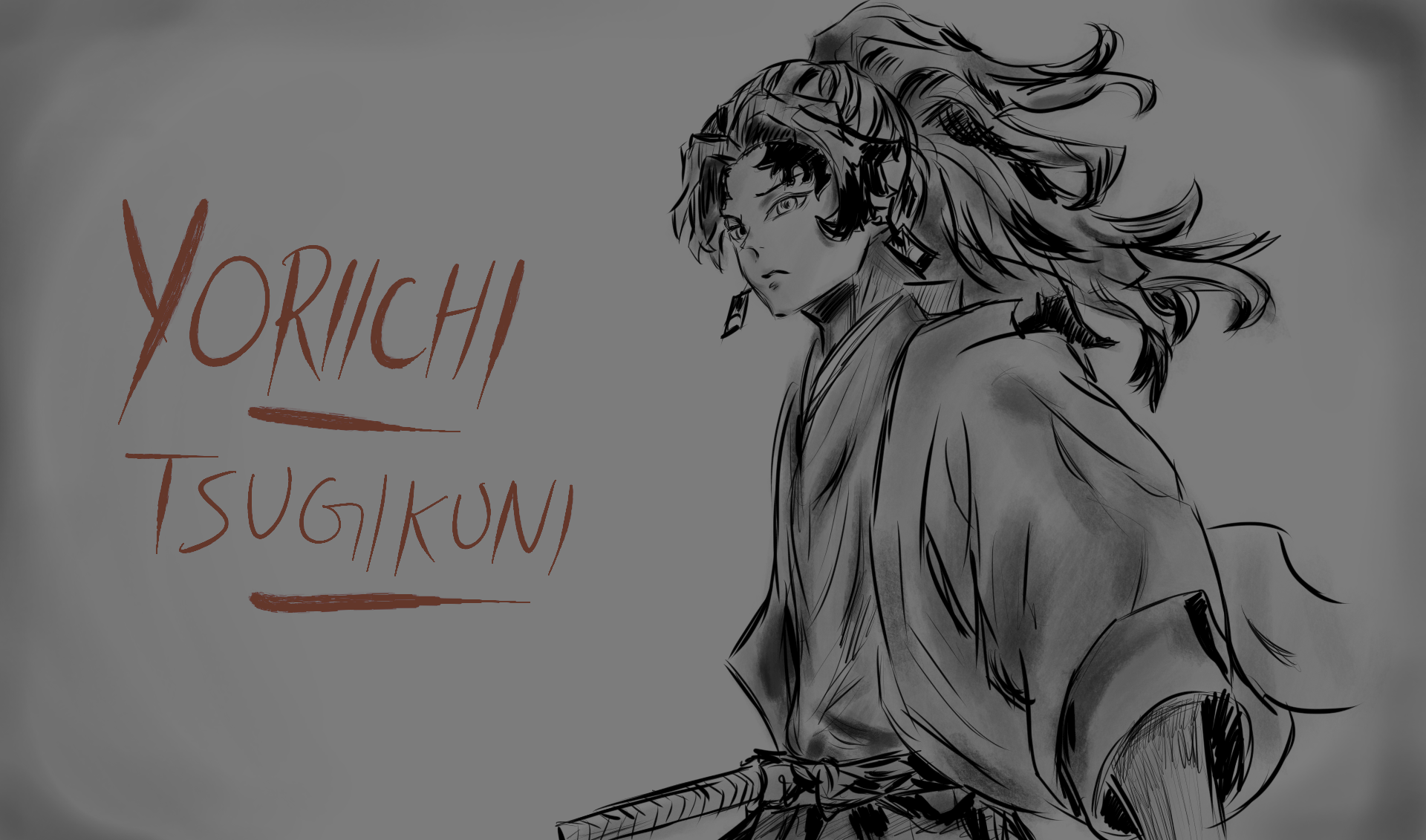 Digital art of Yoriichi Tsugikuni from Demon Slayer